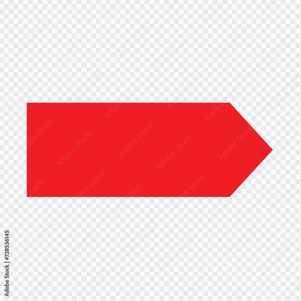 Naklejka premium Red arrow to the right . vector, isolated. Red arrow isolated on transparency background