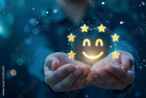 Optimistic icon glow colorful supporting euphoric face emoji community care. Yellow expressions solicitude, positive gripping star ratings happiness smiles. Happy Smiley smiling face asterisk on hand.