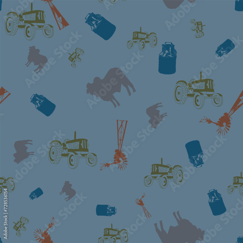 Cream .Blue,Beige colours natural colour ,seamless pattern ,prints background (ID: 728536154)