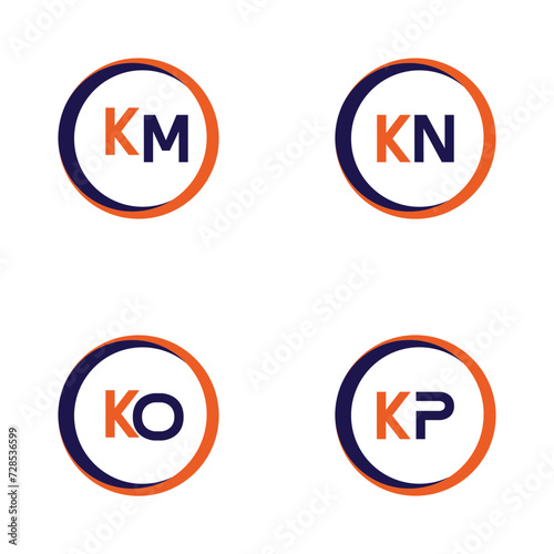 Free Download KM,KN,KO,KP   Letter Logo Bundle Monogram set . icon, letter, vector, technology, business, art, symbol, set design . - GFXLoad