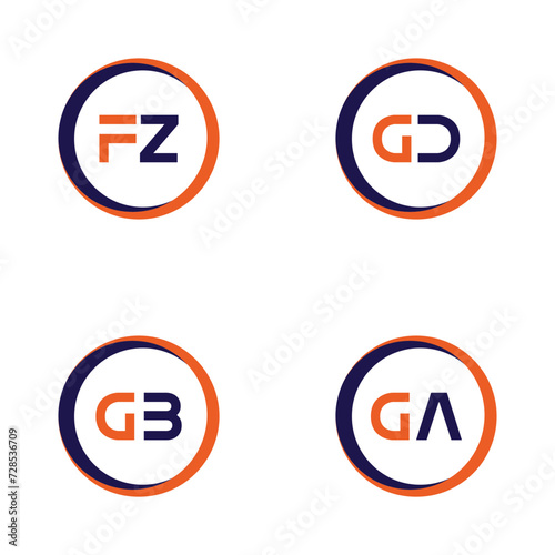 Free Download FZ,FD,GB,GA  Letter Logo Bundle Monogram set . icon, letter, vector, technology, business, art, symbol, set design . - GFXLoad