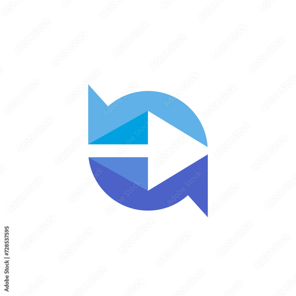 Moving Exchange Review Chat with arrow Logo Design Vector