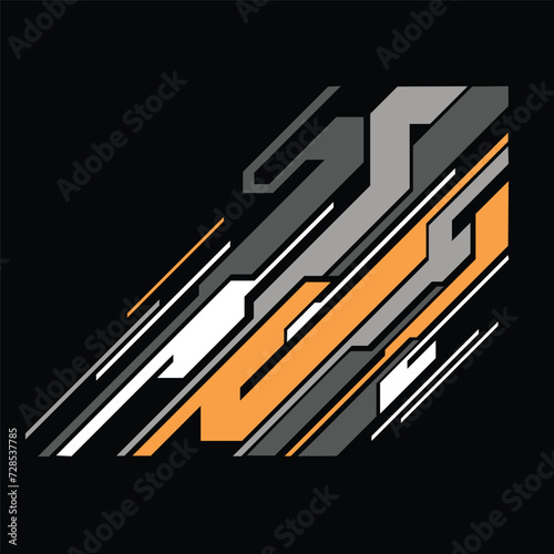 car decal design vector. modern car body decal background.