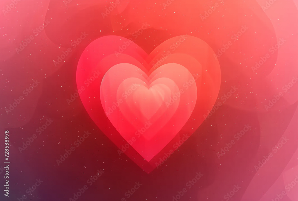Abstract red heart shapes on a gradient background, symbolizing love and Valentine's Day.