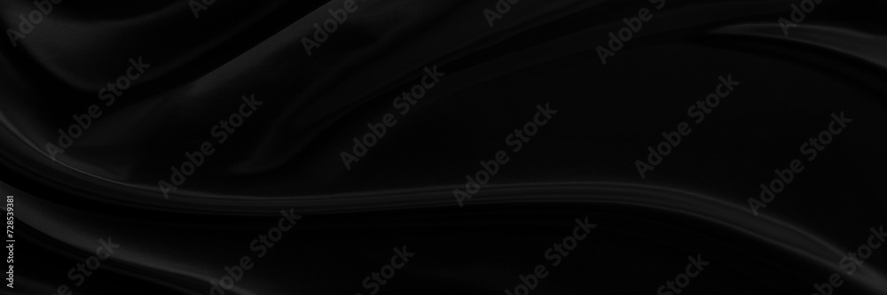 Black gray satin dark fabric texture luxurious shiny that is abstract silk cloth panorama background with patterns soft waves blur beautiful. Black gray satin dark fabric texture luxurious shiny that is abstract silk cloth panorama background with patterns soft waves blur beautiful.