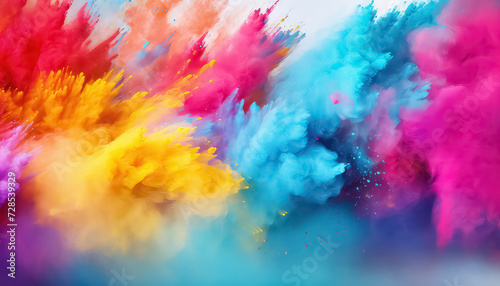 Explosion of Dust Paints   happy holi indian concept