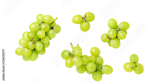 green grape on white background