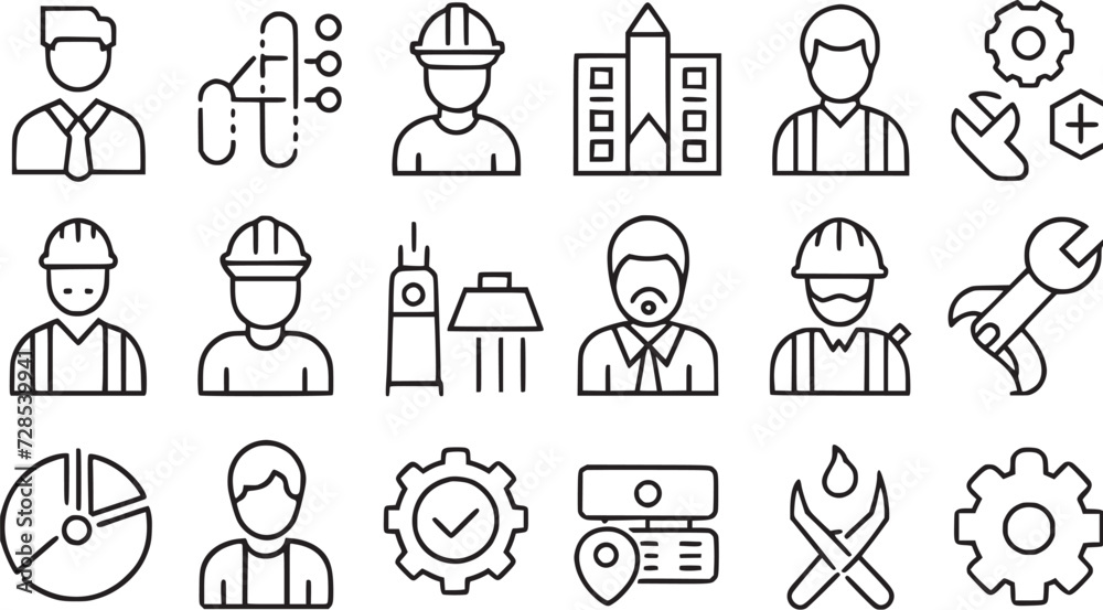 user interface and professions avatars icon set vector collections. user interface and professions avatars icon set vector collections.