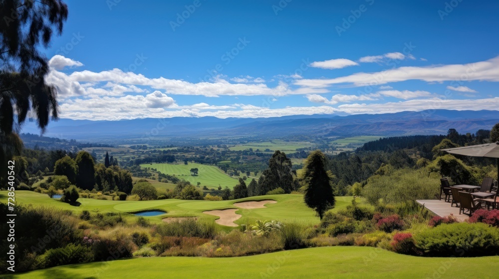 View from the magnificent estate of the stretching mountain range View from the magnificent estate of the stretching mountain range