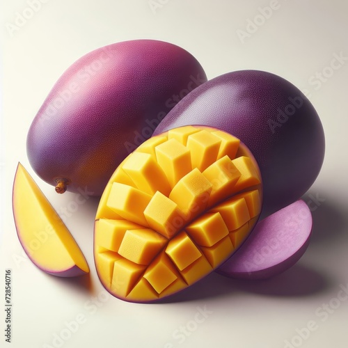 mango fruit with slices of fruit
