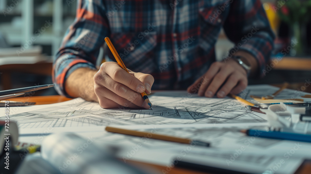architectural mastery as skilled hands meticulously craft intricate designs on blueprints, bringing visions to life with precision and creativity architectural mastery as skilled hands meticulously craft intricate designs on blueprints, bringing visions to life with precision and creativity