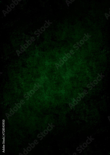 Dark green background in grunge style. Background for design, print and graphic resources.  Blank space for inserting text.
