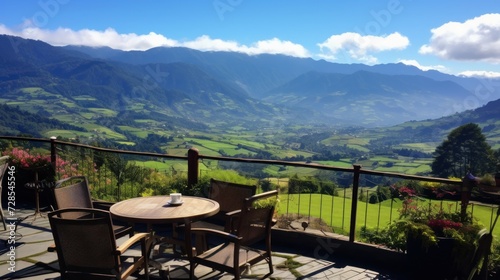 View from the magnificent estate of the stretching mountain range