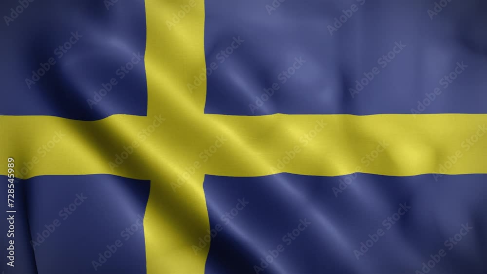 Sweden waving flag, Flag of Sweden Animation, Swedish Flag Closeup, 4k Swedish Flag Waving Animation