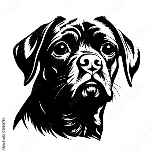 dog, animal, labrador, pet, puppy, isolated, black, cute, canine, retriever, white, brown, breed, portrait, cartoon, illustration, head, mammal, vector, sitting, white background, studio, pedigree, ho