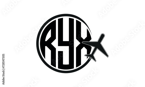 RYX three initial letter circle tour & travel agency logo design vector template. hajj Umrah agency, abstract, wordmark, business, monogram, minimalist, brand, company, flat, tourism agency, tourist photo