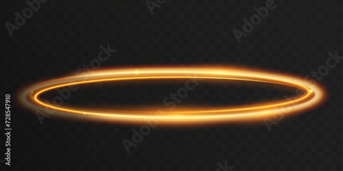 Light wave of shiny gold lines.Gold color glowing design element.Wavy bright stripes.
