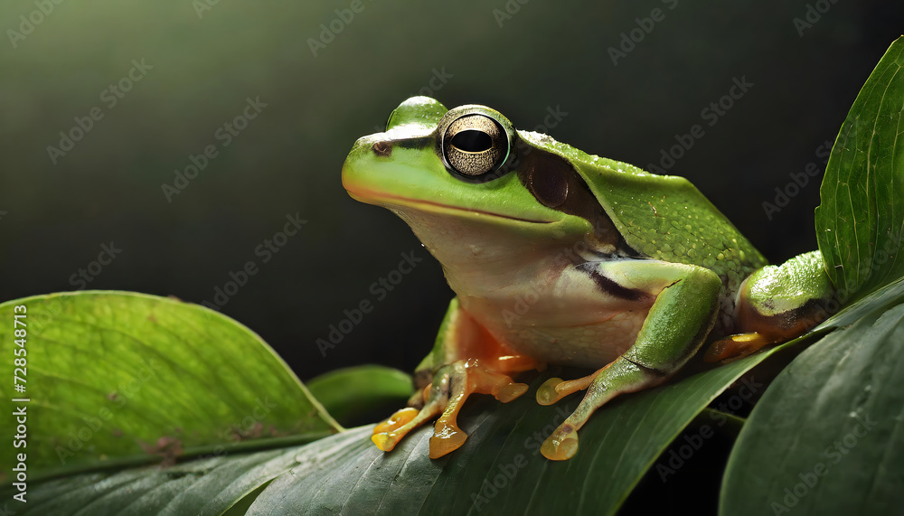 Little green frog in nature Little green frog in nature
