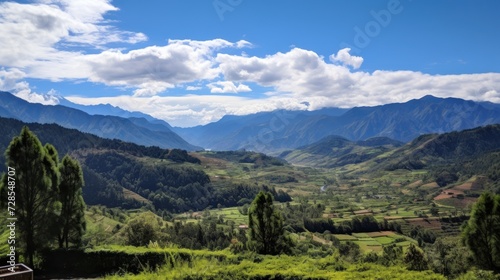 View from the magnificent estate of the stretching mountain range