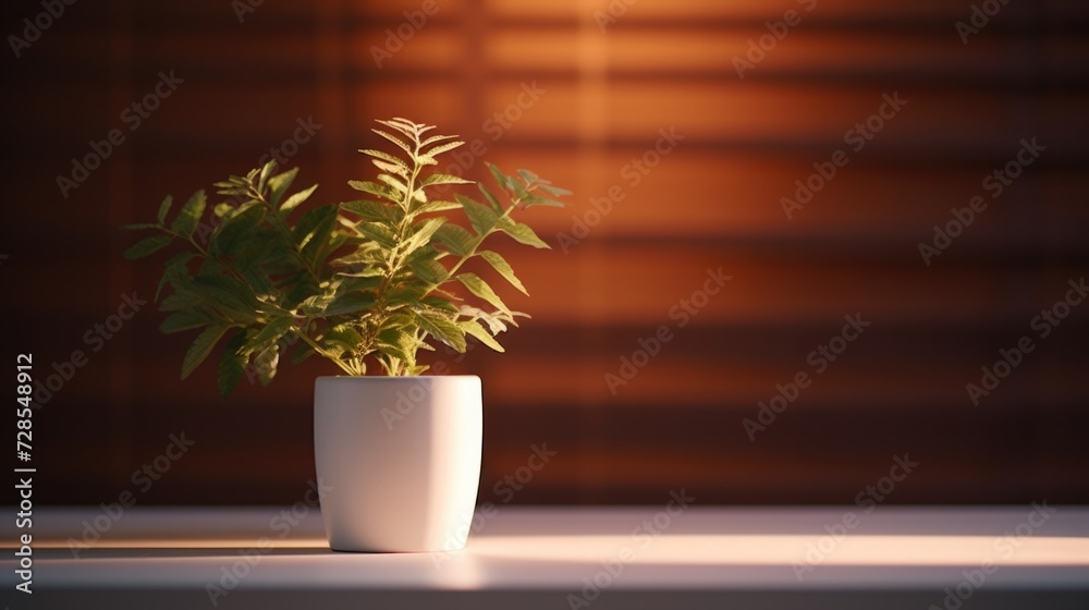 Fototapeta premium A potted plant sitting on top of a table. Suitable for home decor or interior design themes
