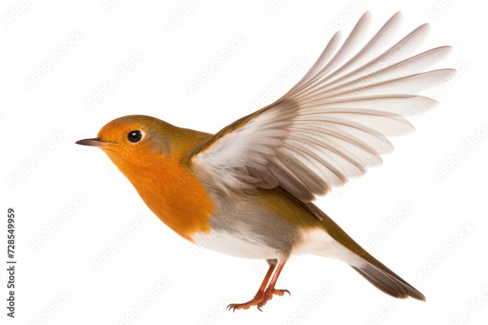 A small orange and white bird with its wings spread. This image can be used to depict freedom, independence, and the beauty of nature A small orange and white bird with its wings spread. This image can be used to depict freedom, independence, and the beauty of nature