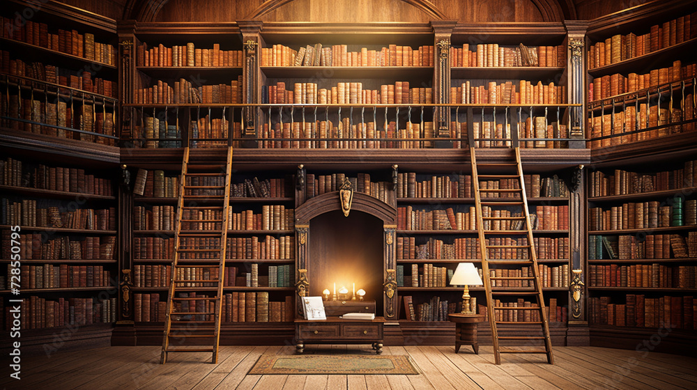 Library with many books to search for education Love books and reading Concept Library with many books to search for education Love books and reading Concept