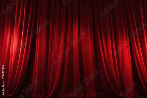 A red stage curtain with a spotlight shining through. Perfect for theater, performance, and entertainment-related projects