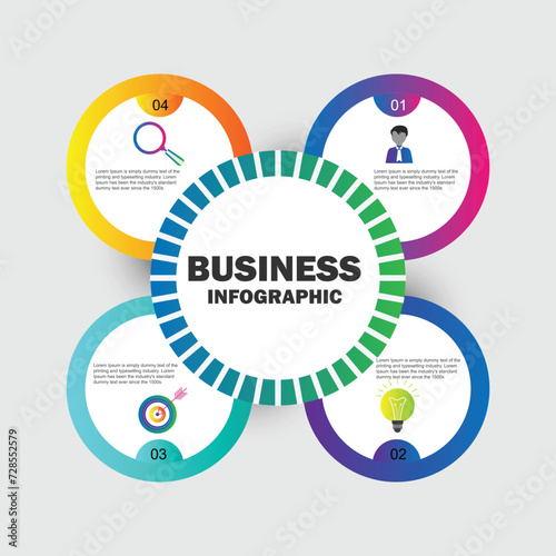 Business circle Infographic Templates with 4 option