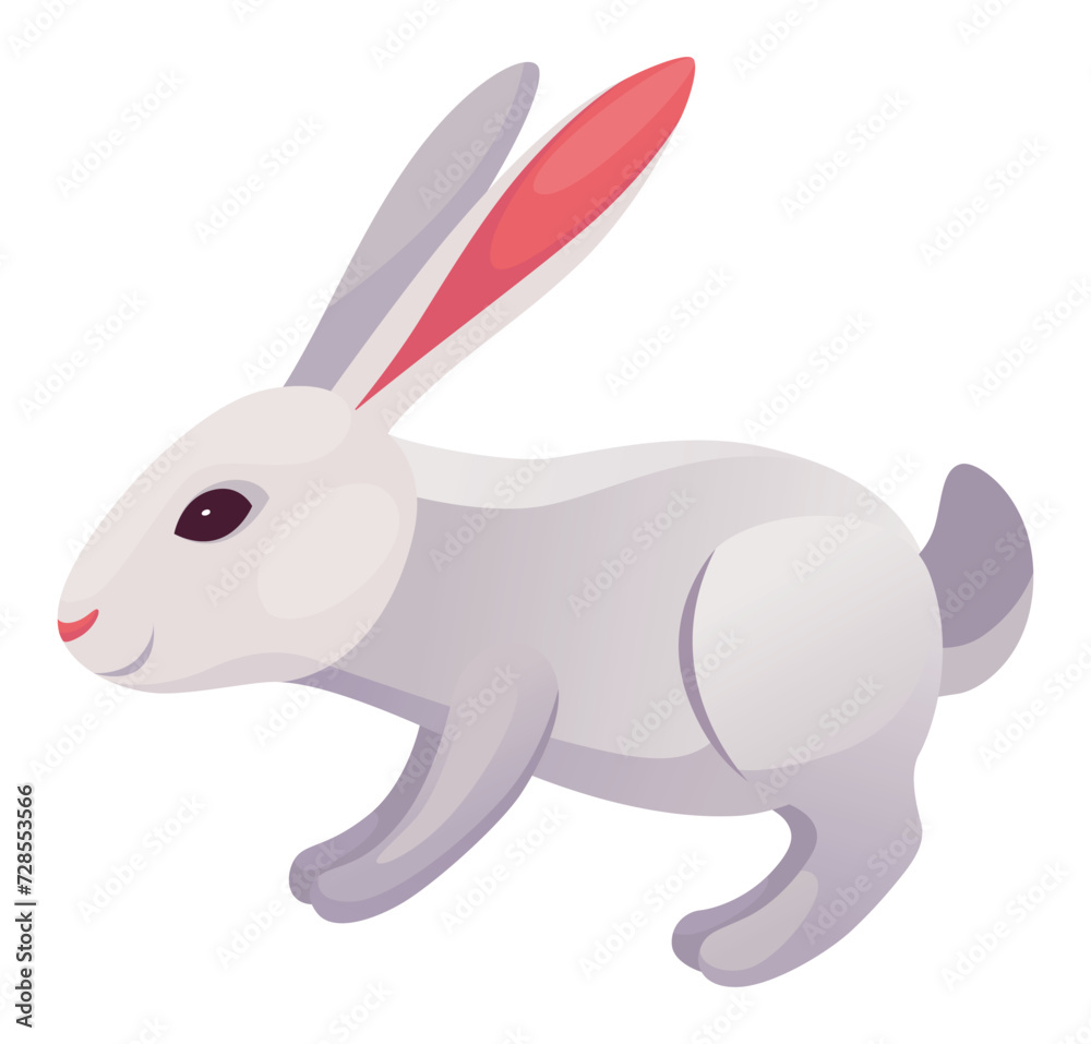 Rabbit animation icon. Bunny jump or running motion element for 2d game. Speed run hare animal, sprite sheet move. Vector illustration isolated on white background Rabbit animation icon. Bunny jump or running motion element for 2d game. Speed run hare animal, sprite sheet move. Vector illustration isolated on white background