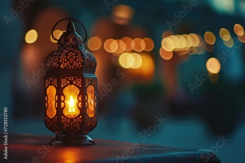 A lit candle placed on an outdoor table, creating a warm and inviting ambiance. Perfect for adding a cozy touch to outdoor events or creating a romantic atmosphere