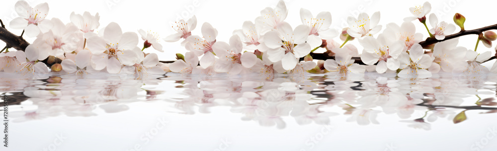 blooming flowers reflected in water flora photography