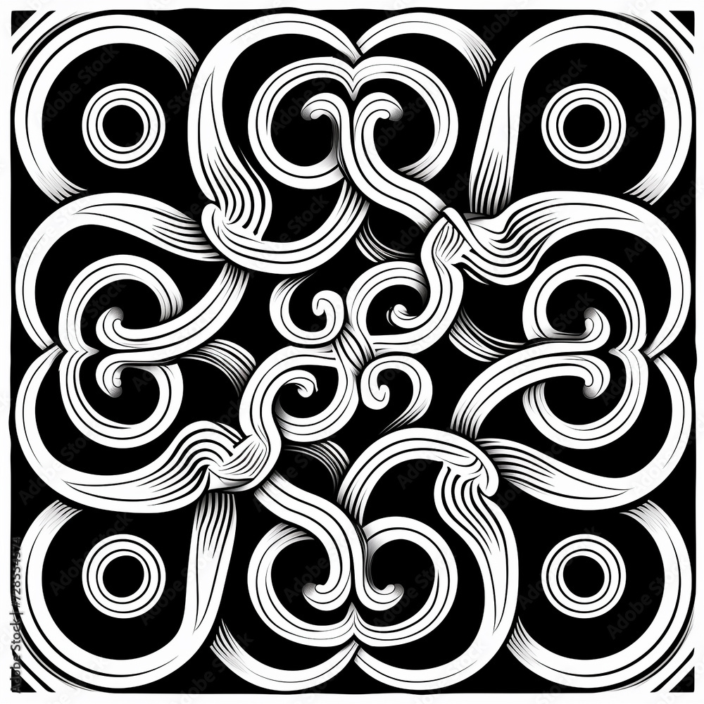 Fototapeta premium abstract symbol celtic pattern with curves and waves