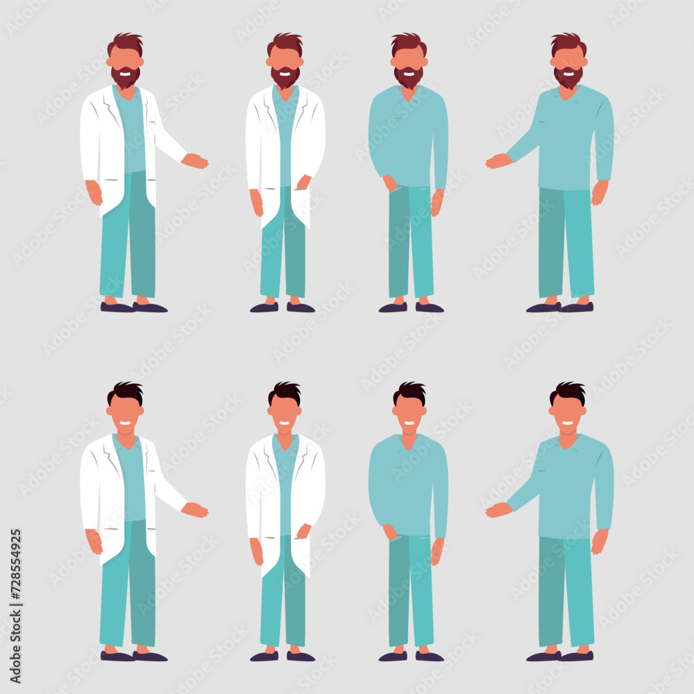Professional character male doctor in white laboratory coat Professional character male doctor in white laboratory coat
