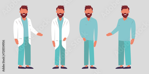 Professional character male doctor in white laboratory coat