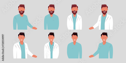 Professional character male doctor in white laboratory coat
