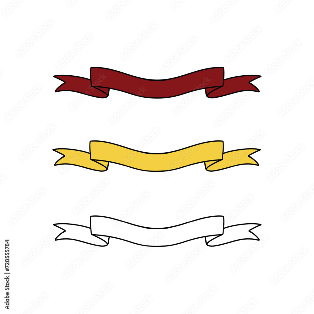 illustration of ribbon line isolated on white background