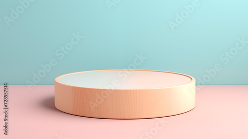 Colorful Wooden Box Platform Empty Blank Plate Podium Pedestral Table Stand Mockup Product Display Showcase Wood Surface Podest Pastel © ARTwithPIXELS