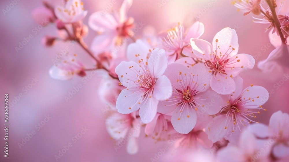 Dew-Kissed Cherry Blossoms Close-Up Dew-Kissed Cherry Blossoms Close-Up
