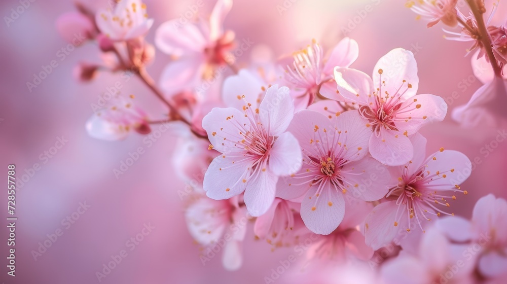 Dew-Kissed Cherry Blossoms Close-Up