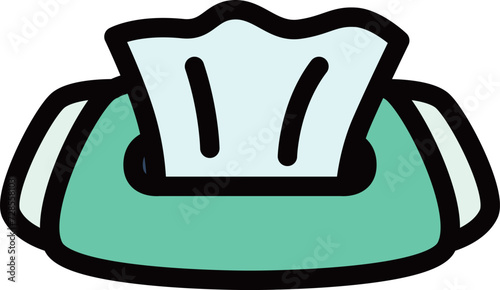 防災に必要な持ち物のカラー単品アイコン　ウェットティッシュ