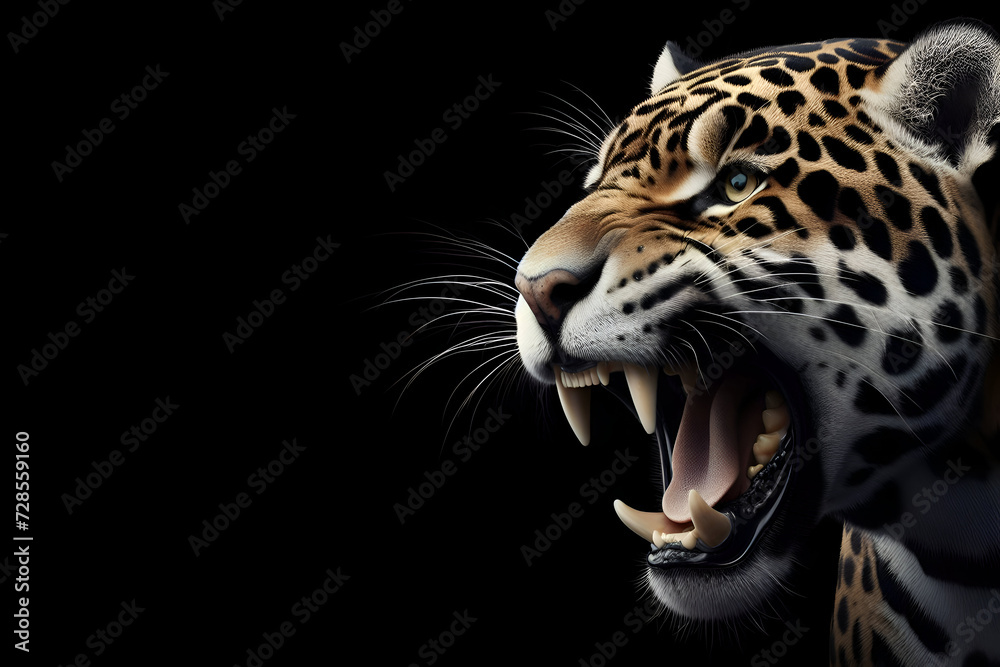 portrait of a  screaming tiger
