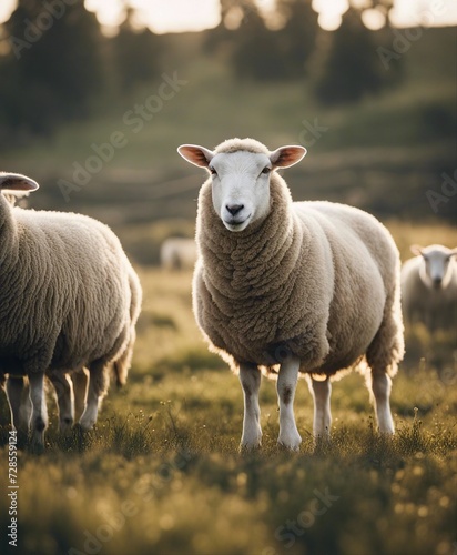 farm sheep, isolated white background
