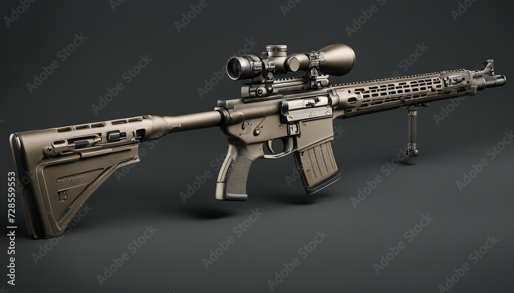 military rifle on black plain background, copy space for text
military rifle on black plain background, copy space for text