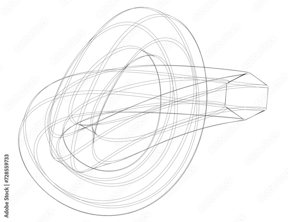 Wireframe Shape Hexagonal Trefoil Knot 3D print model Wireframe Shape Hexagonal Trefoil Knot 3D print model