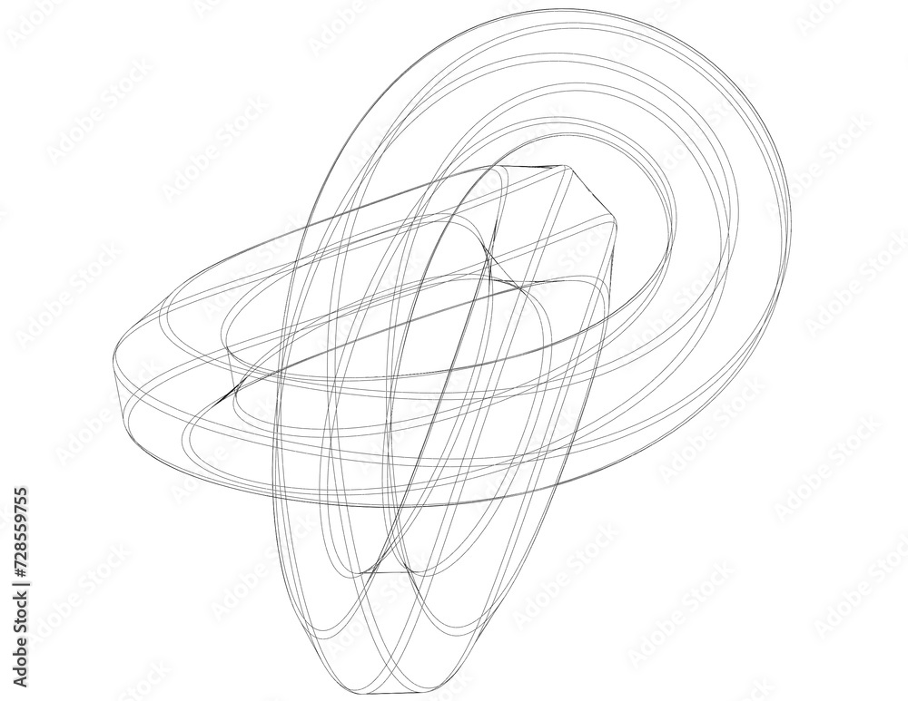 Wireframe Shape Hexagonal Trefoil Knot 3D print model Wireframe Shape Hexagonal Trefoil Knot 3D print model