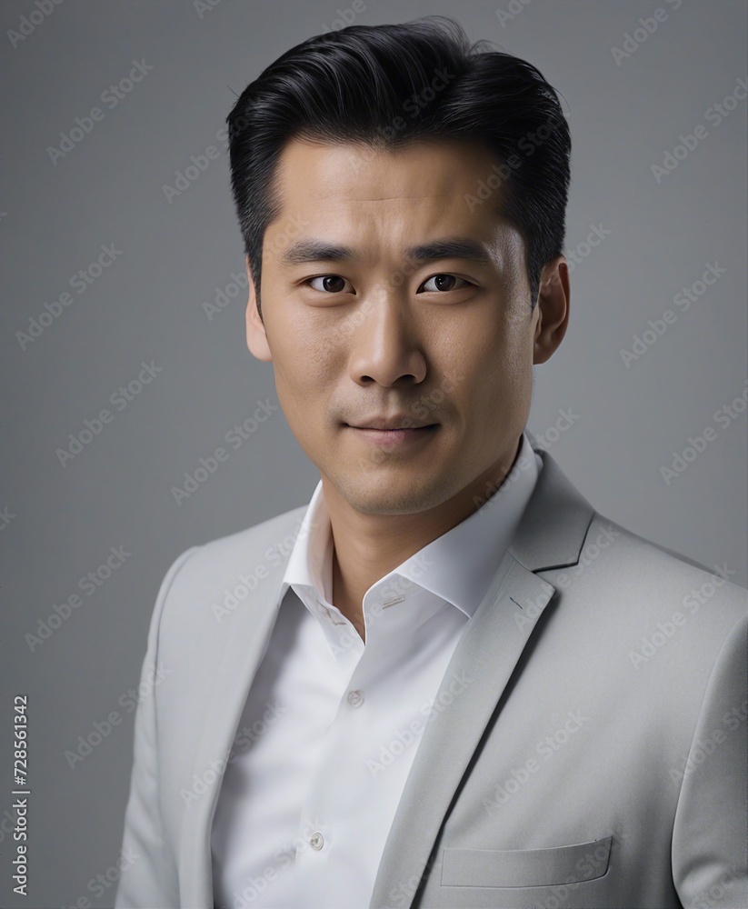 portrait of an Asian business man wearing a tie and white shirt, isolated grey background
portrait of an Asian business man wearing a tie and white shirt, isolated grey background