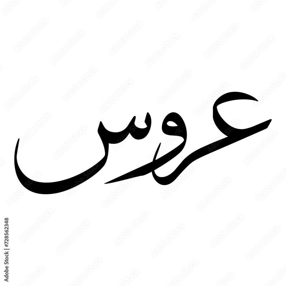 Fototapeta premium Aroos Muslim Girls Name Sulus Font Arabic Calligraphy