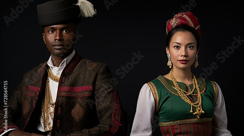 Heritage Elegance of Timeless Culture in Traditional Clothing and Customs photo