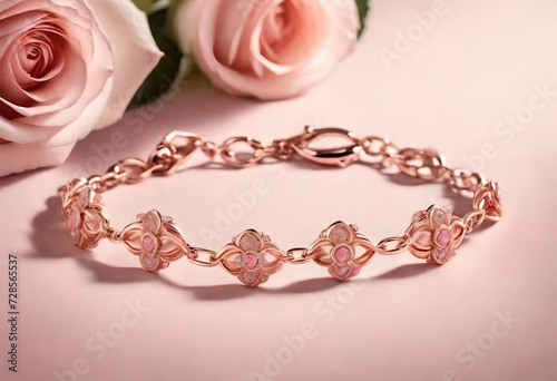 A rose gold bracelet