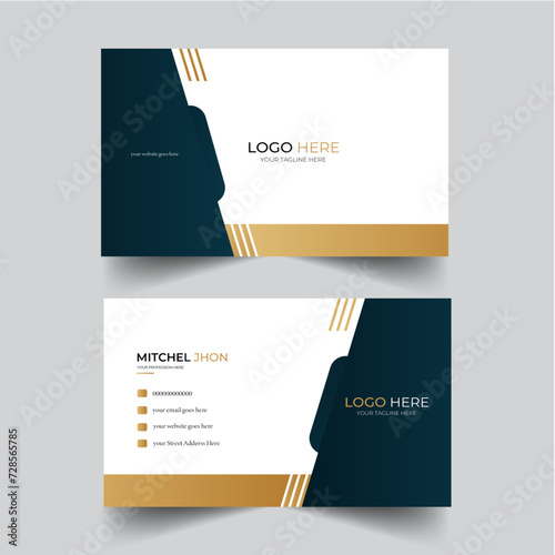 Professional elegant golden modern business card template,luxury visiting card, Vector illustration. Stationery design with simple modern luxury elegant abstract pattern background corporate, contact 